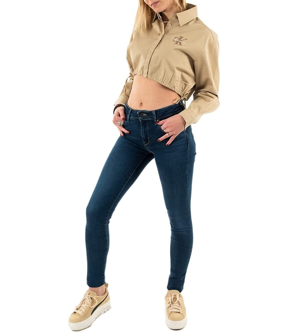 Calvin Klein Jeans Camicia m/l Donna Mod. J20J220330 PF2 Biscotto