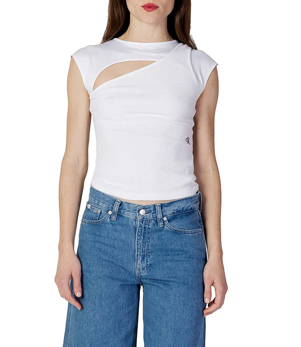 Calvin Klein Jeans T-shirt Donna Mod. J20J220779 YAF WHITE