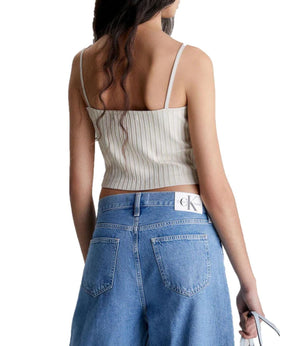 Calvin Klein Jeans Canotta Donna Mod. J20J221009 YAF WHITE