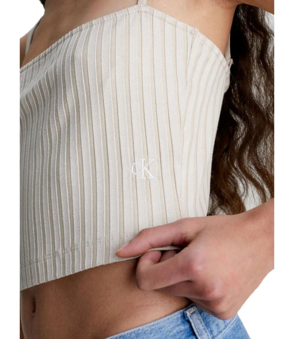 Calvin Klein Jeans Canotta Donna Mod. J20J221009 YAF WHITE