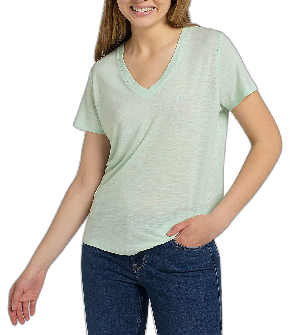 Lee T-shirt Donna Mod. V NECK TEE 112320636 GHIACCIO Ghiaccio