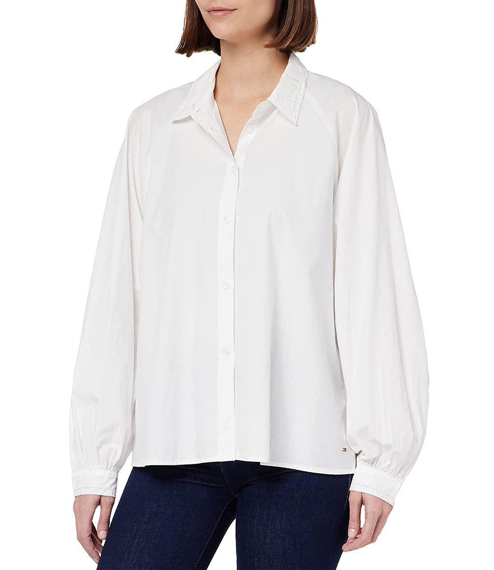Tommy Hilfiger Camicia m/l Donna Mod. WW0WW37127 YCF WHITE