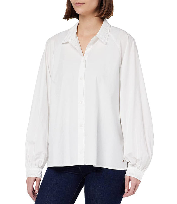 Tommy Hilfiger Camicia m/l Donna Mod. WW0WW37127 YCF WHITE