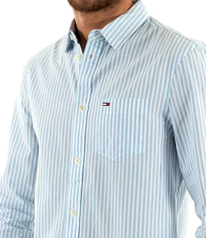 Tommy Jeans Camicia m/l Uomo Mod. DM0DM15400 RIGA YBR Celeste
