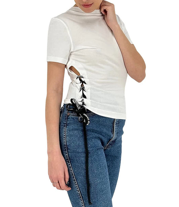 Versace T-shirt Donna Mod. 74HAH615 003 WHITE