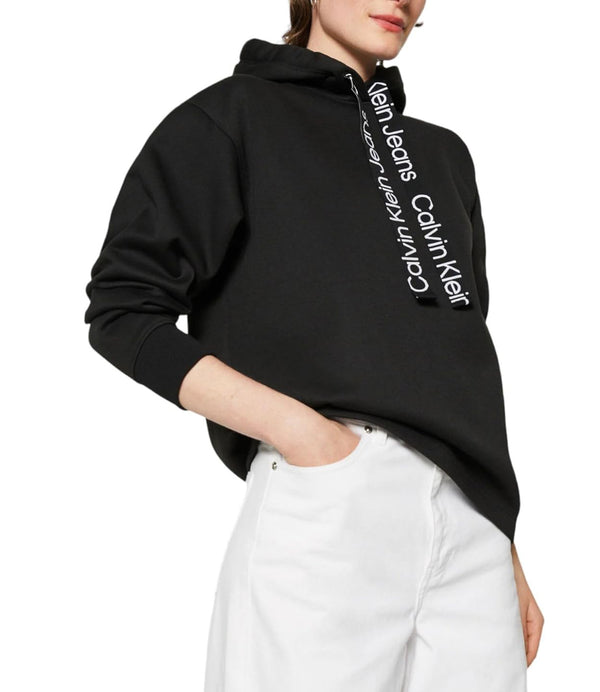 Calvin Klein Jeans Felpa cappuccio Donna Mod. J20J221942 BEH Black
