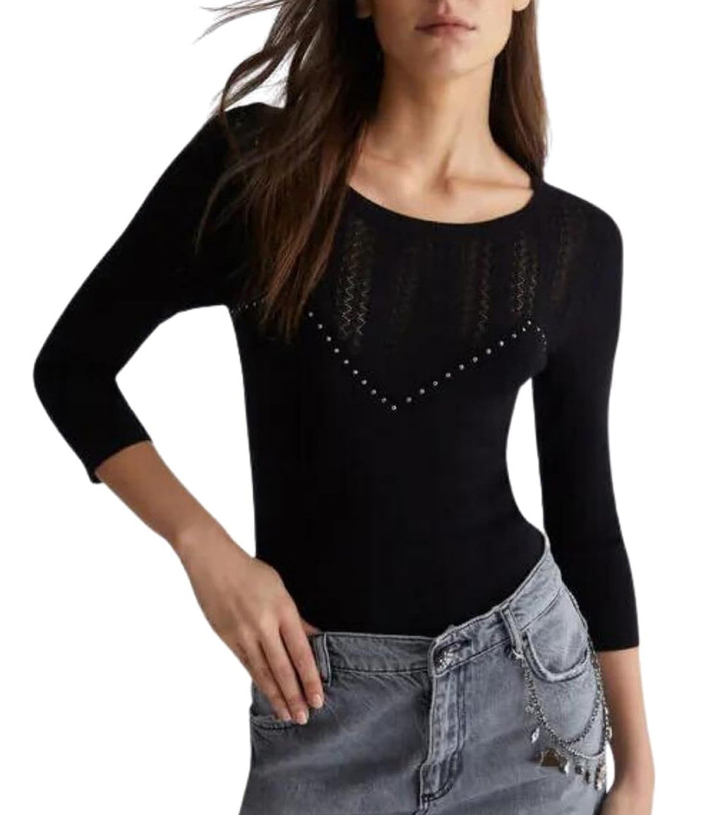 Liu Jo Maglia Donna Mod. MF3089 MS49I 22222 BLACK