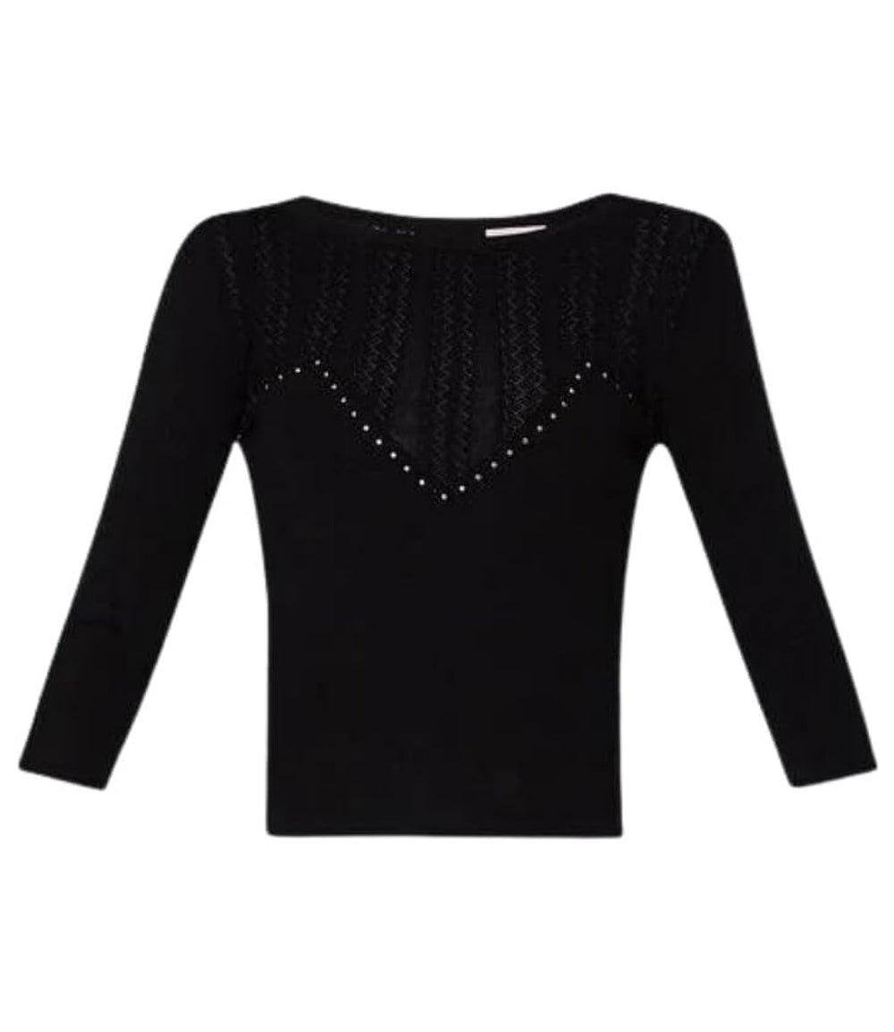Liu Jo Maglia Donna Mod. MF3089 MS49I 22222 BLACK