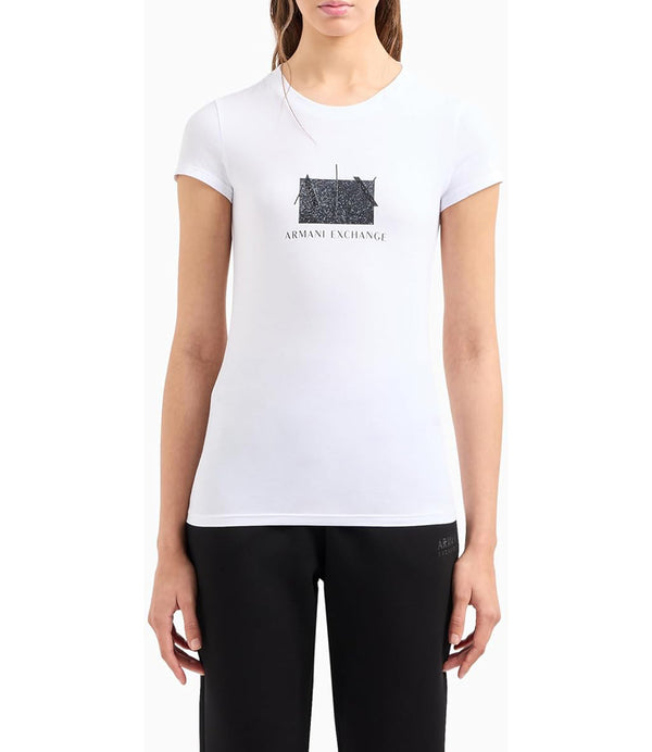 A|X Armani Exchange T-shirt Donna Mod. 3DYT51 YJETZ 1000 WHITE