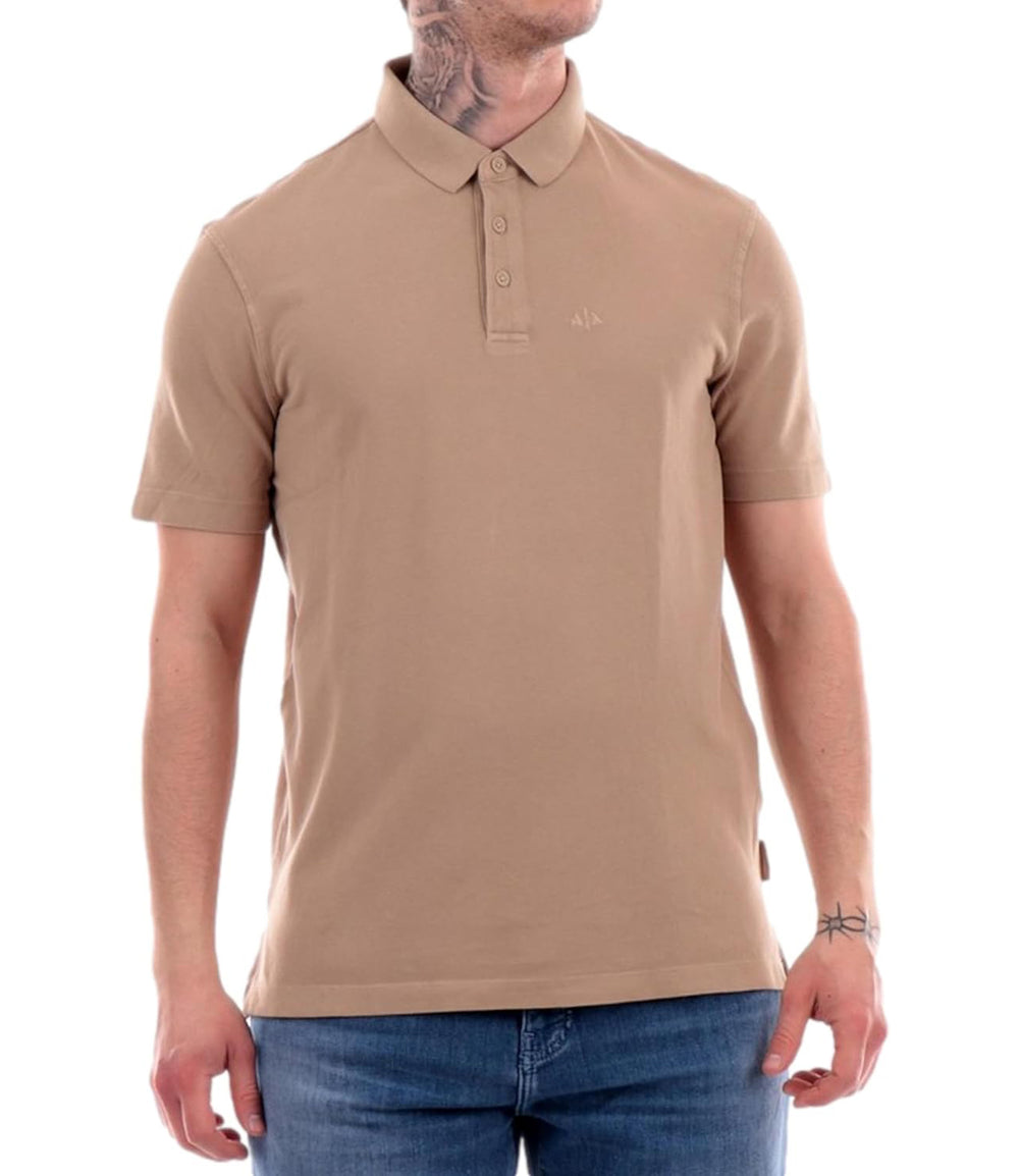 A|X Armani Exchange Polo manica Crota Uomo Mod. 3DZFAB ZJXUZ 1794 Beige