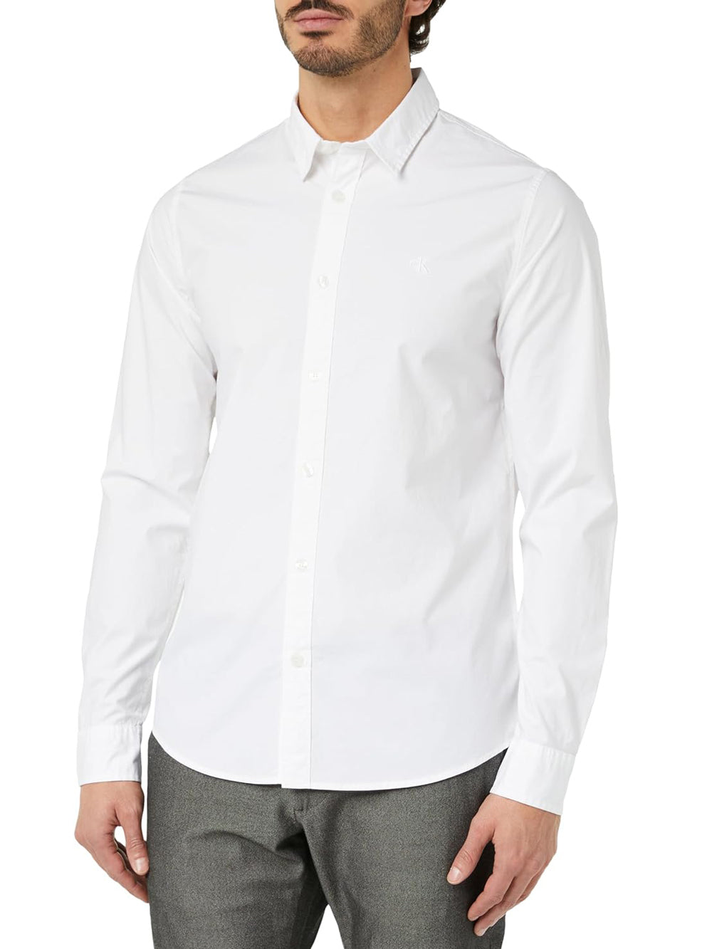 Calvin Klein Jeans Camicia manica lunga Uomo Mod. J30J324614 STRECH YAF White