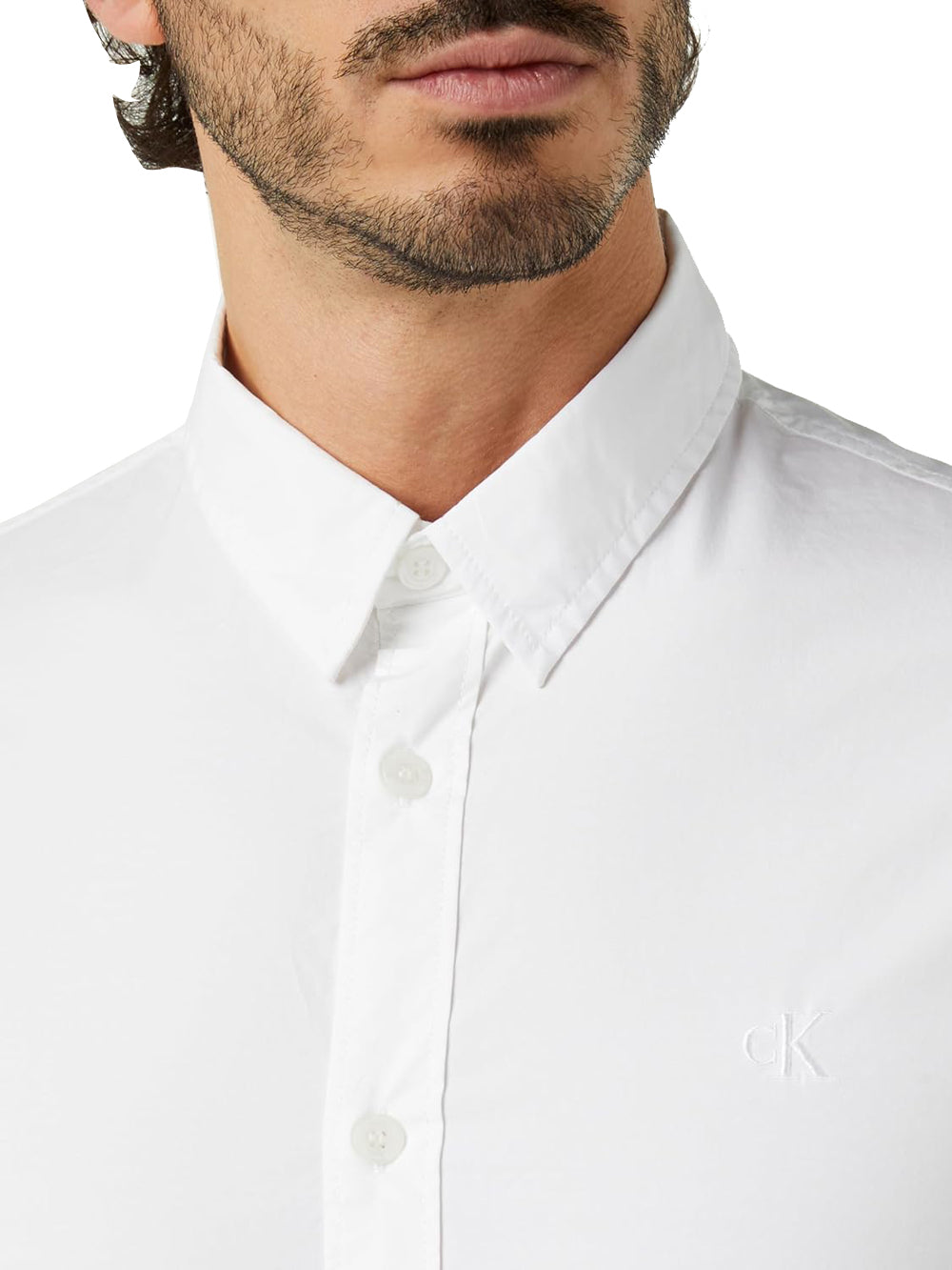 Calvin Klein Jeans Camicia manica lunga Uomo Mod. J30J324614 STRECH YAF White