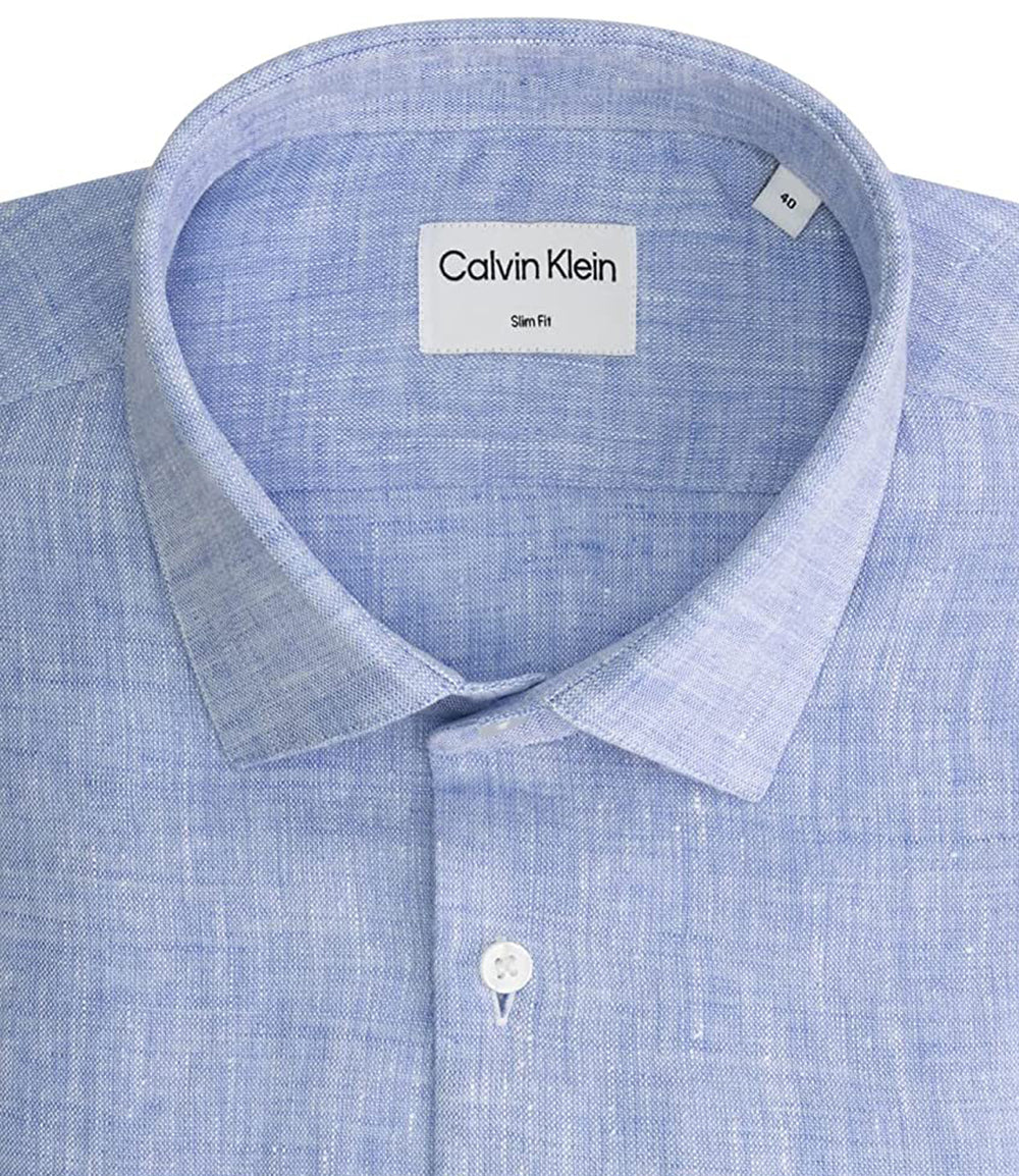 Calvin Klein Camicia m/l Uomo Mod. K10K109286 LINO 0G0 Celeste
