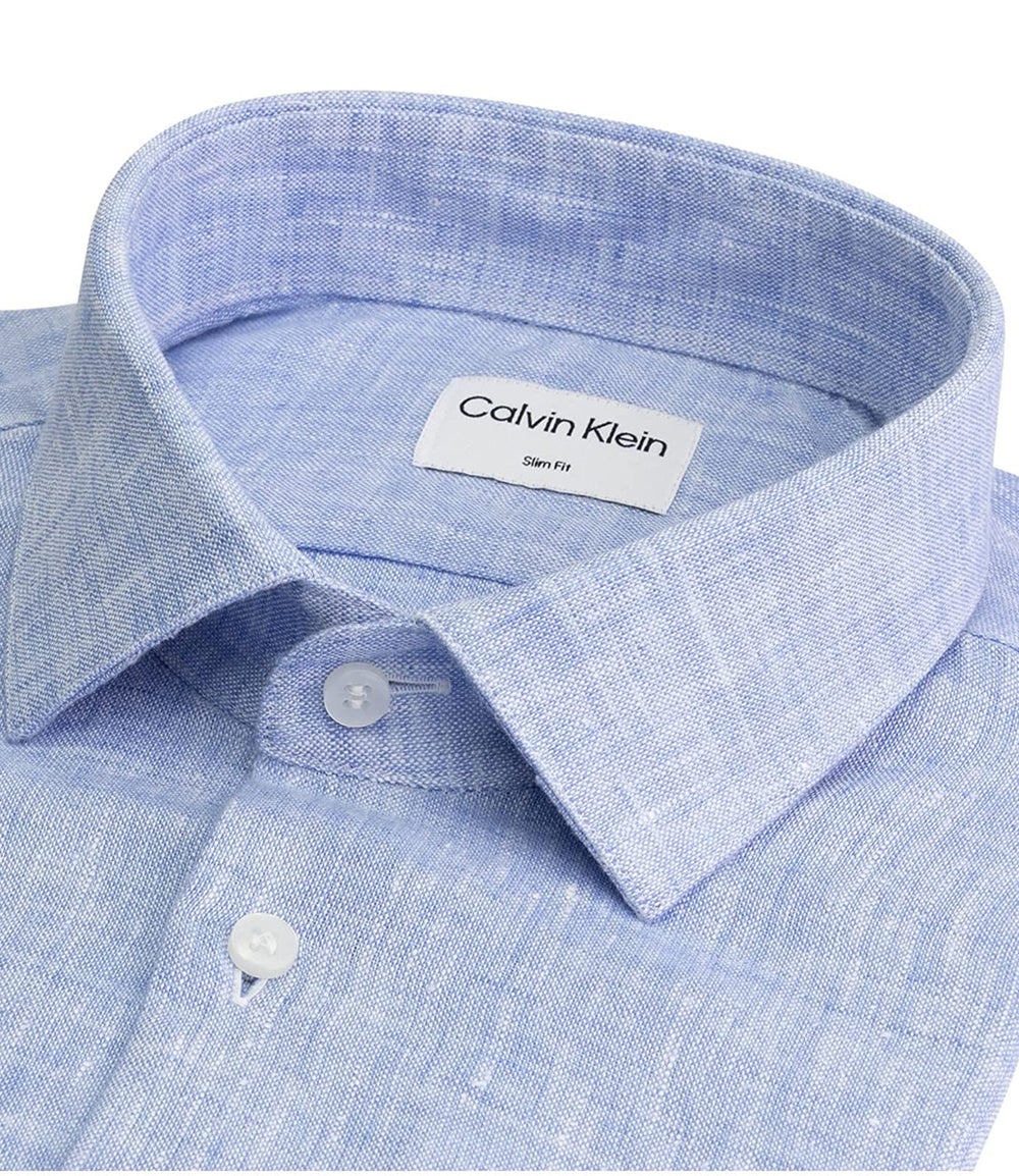 Calvin Klein Camicia m/l Uomo Mod. K10K109286 LINO 0G0 Celeste