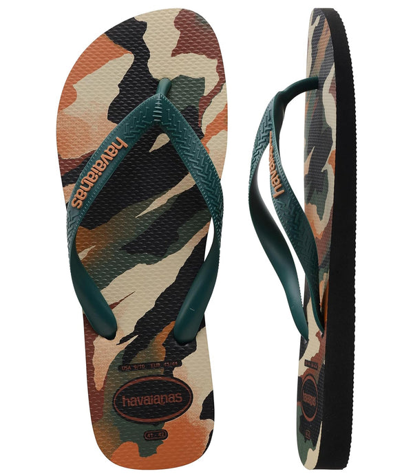 Havaianas Infradito Unisex Mod. TOP CAMU BLACK 4141398 M19 Pantanal/green
