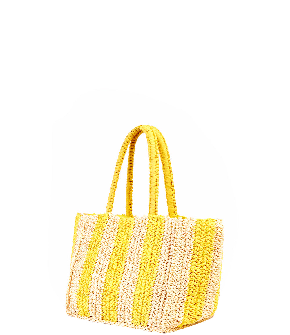 SUNDEK Borsa UNISEX Mod. AW743ABPA100 VITA PAPER STRAW BAG 12300 Giallo