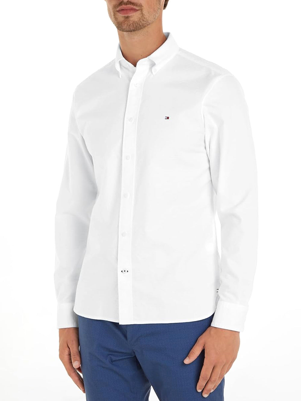 Tommy Hilfiger Camicia manica lunga Uomo Mod. MW0MW32868 YCF White