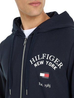 Tommy Hilfiger Felpa cappuccio Uomo Mod. MW0MW33644 ZIP DW5 Blu