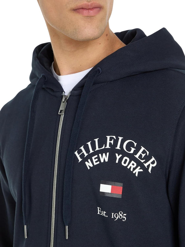Tommy Hilfiger Felpa cappuccio Uomo Mod. MW0MW33644 ZIP DW5 Blu
