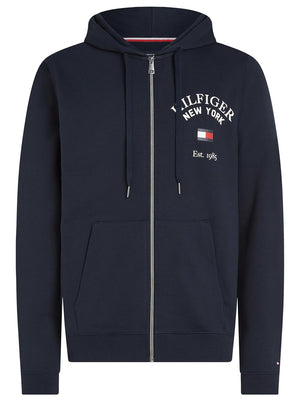 Tommy Hilfiger Felpa cappuccio Uomo Mod. MW0MW33644 ZIP DW5 Blu