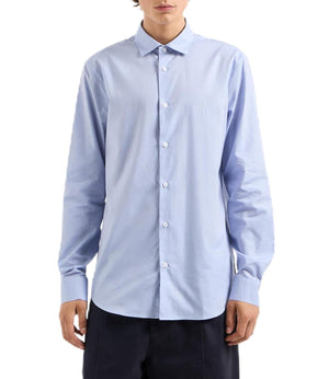 A|X Armani Exchange Camicia Uomo Mod. 6DZC22-ZN5SZ 55JY Blue Micro Dots