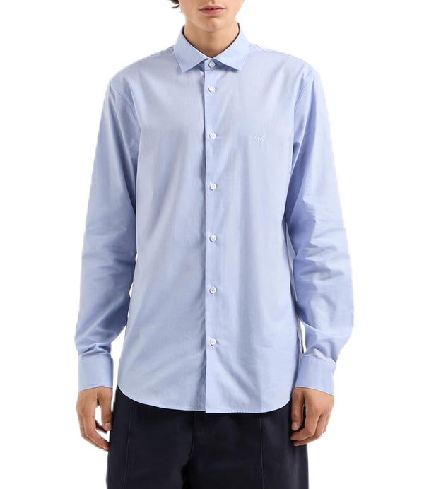 A|X Armani Exchange Camicia Uomo Mod. 6DZC22-ZN5SZ 55JY Blue Micro Dots