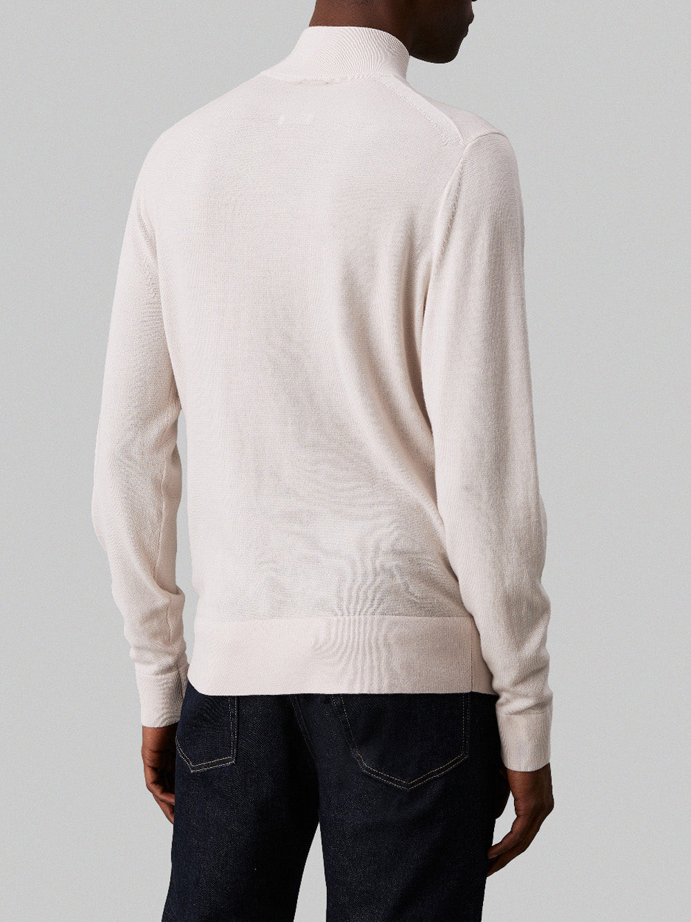 Calvin Klein Maglione Merino Rws Mock Neck Uomo Mod. K10K110424 ACE Stony Beige