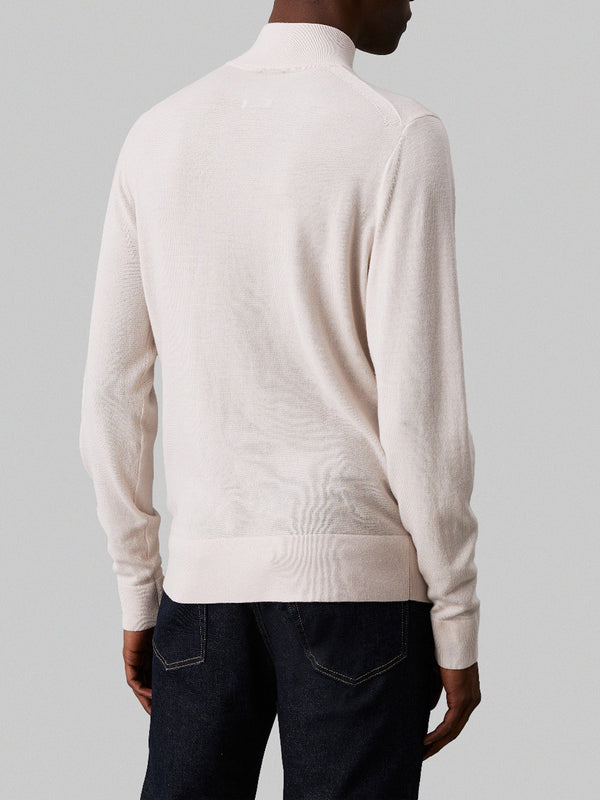 Calvin Klein Maglione Merino Rws Mock Neck Uomo Mod. K10K110424 ACE Stony Beige
