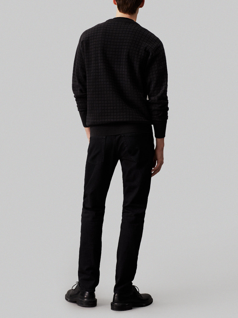 Calvin Klein Pullover Check Pattern Sweate Uomo Mod. K10K113259 BEH Ck Black