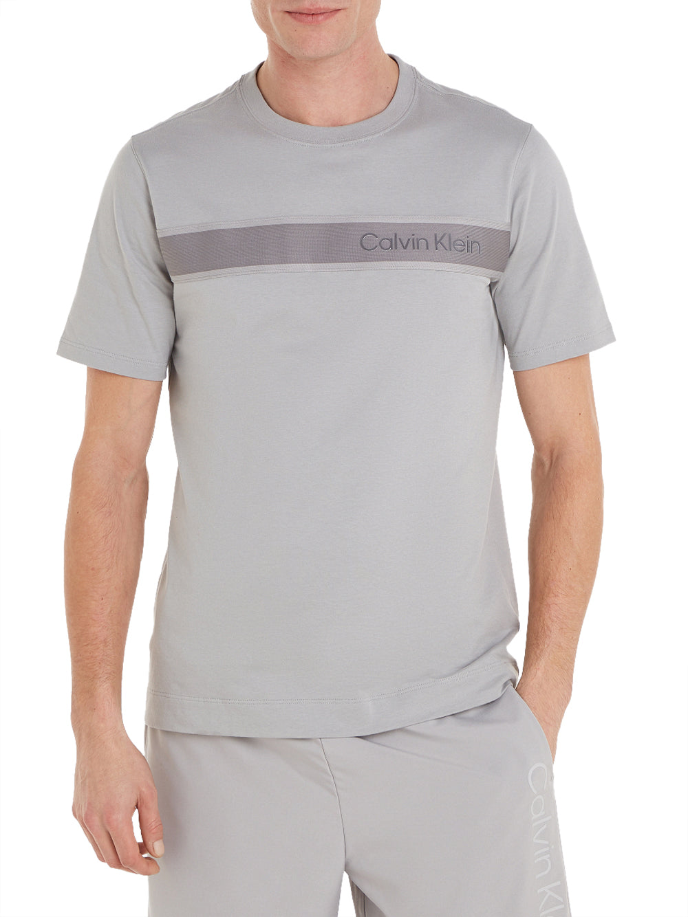Calvin Klein T-shirt Pw - S/S T-Shirt Rel Uomo Mod. 00GMF4K112 4VX Drizzle