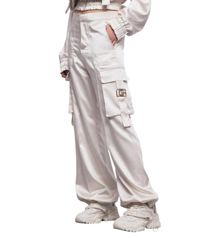 GAELLE PARIS Pantalone Cargo Donna Mod. GAABW01215 BI02 OFF White