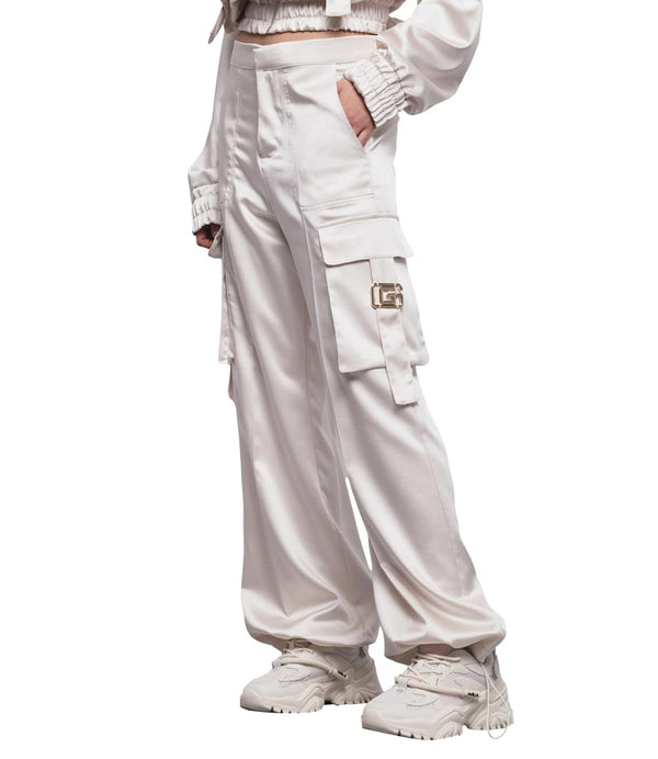 GAELLE PARIS Pantalone Cargo Donna Mod. GAABW01215 BI02 OFF White