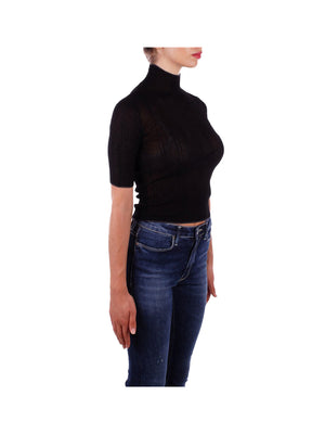 Liu Jo Maglione Maglia Chiusa Manica Gomito Donna Mod. CF4092MA84O A4303 Nero/Antracite