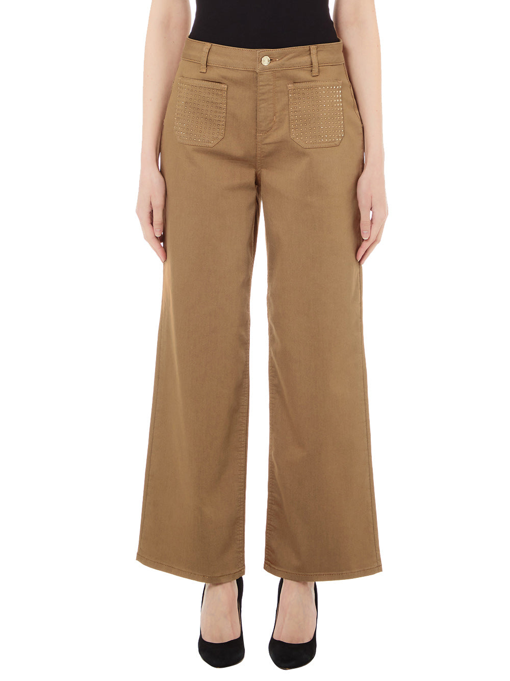 Liu Jo Pantalone Zampa B.Up Cropped Flare H.W. Donna Mod. WF4336T7144 71320 Sahara