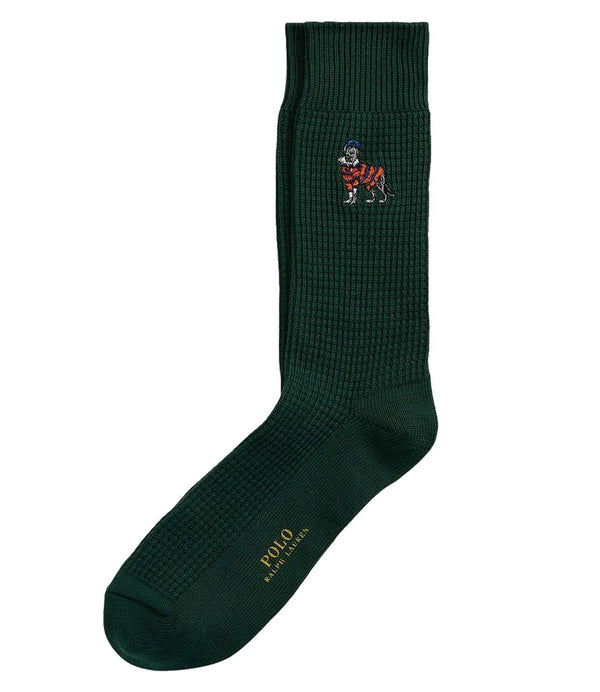 Polo Ralph Lauren Calzini Bci Combed Cotton-Waffle Crw Dg Embrdr UNISEX Mod. 449958823 WFL DG MBRDR 002 GREEN