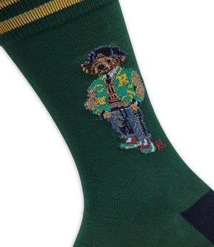 Polo Ralph Lauren Calzini Bci Combed Cotton-Heritage Icon Bear UNISEX Mod. 449958830 HRTG CN BEAR 002 GREEN