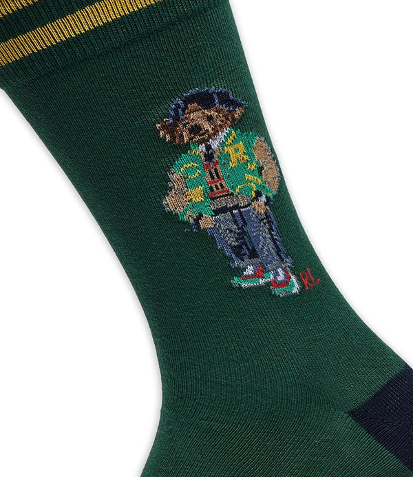 Polo Ralph Lauren Calzini Bci Combed Cotton-Heritage Icon Bear UNISEX Mod. 449958830 HRTG CN BEAR 002 GREEN