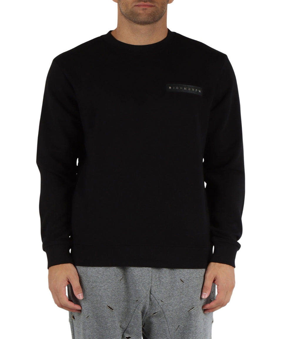 John Richmond Felpa Sweatshirt Dimonic Uomo Mod. UMA24135FE BLACK Nero
