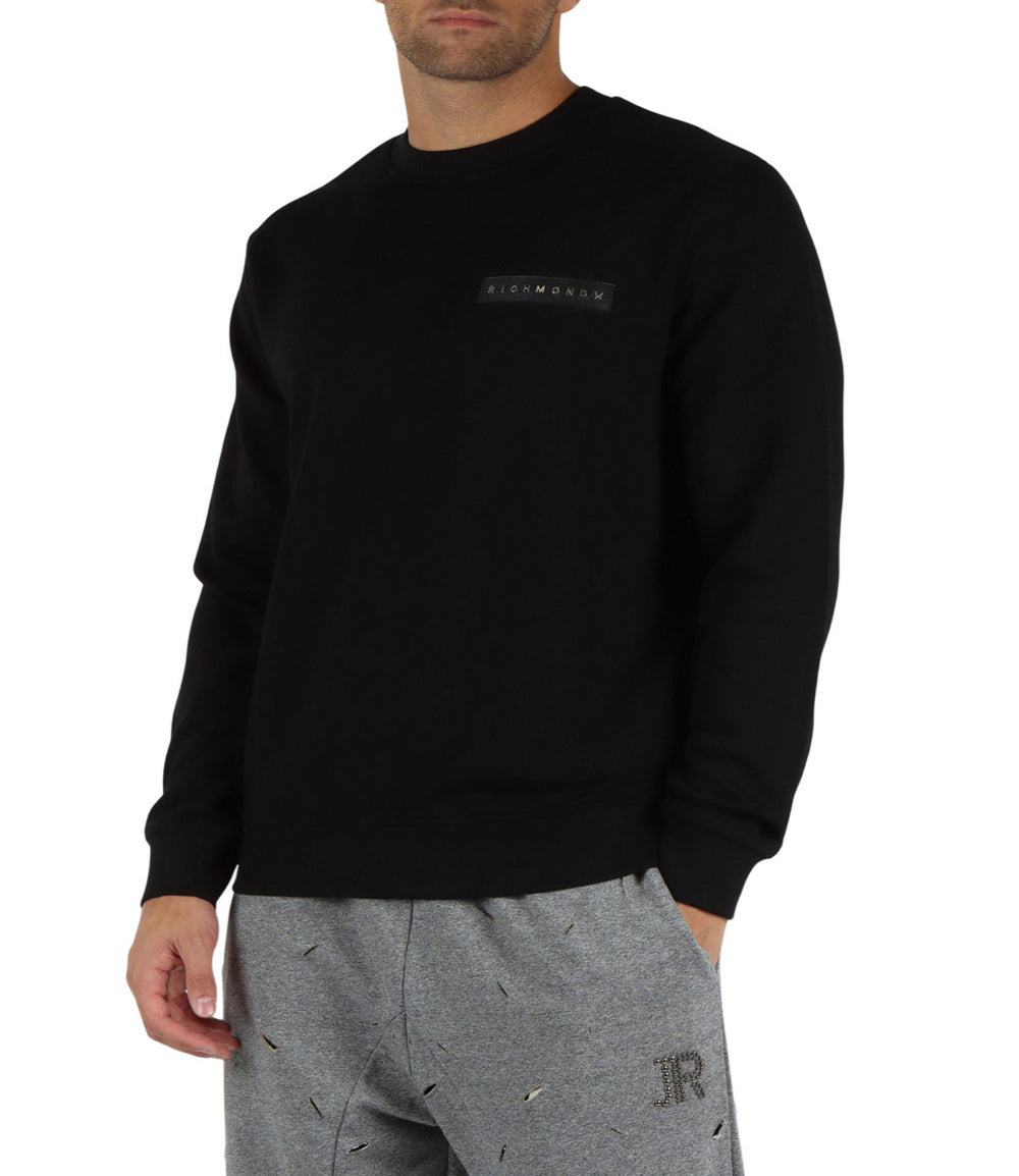 John Richmond Felpa Sweatshirt Dimonic Uomo Mod. UMA24135FE BLACK Nero