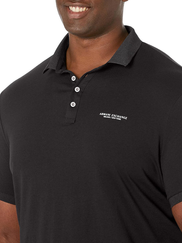 A|X Armani Exchange Polo M/C Uomo Mod. 8NZF80 Z8H4Z 1200 BLACK