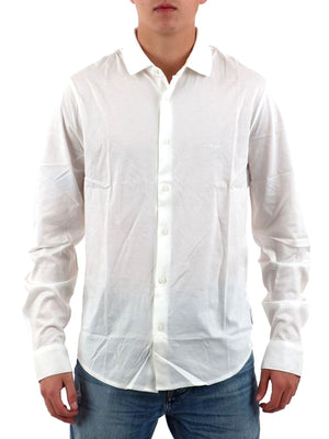 A|X Armani Exchange Camicia Manica Lunga Uomo Mod. XM000497 AF10364 U0009 Bianco
