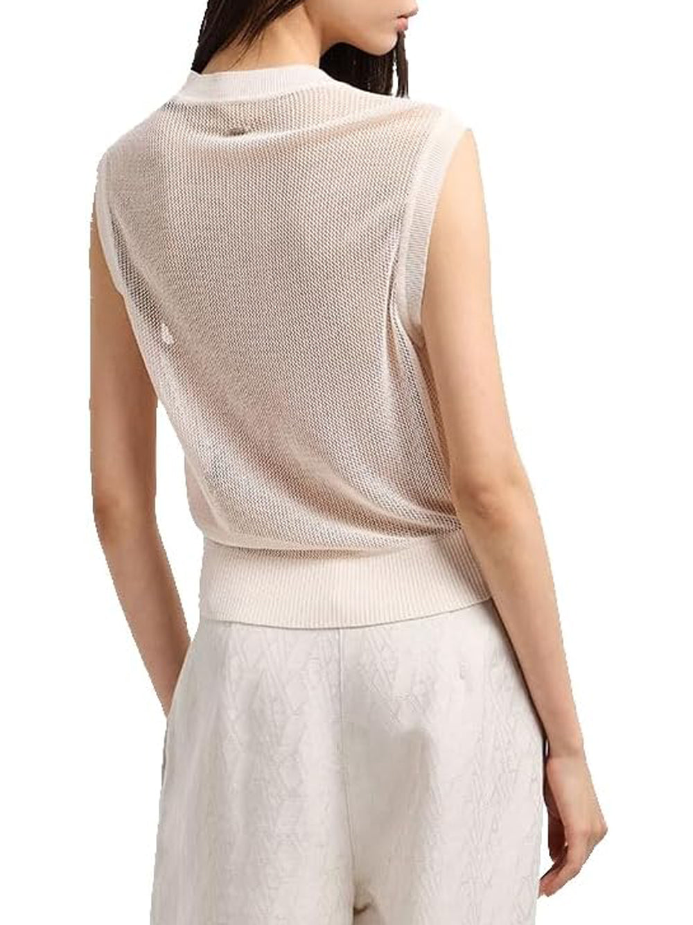 A|X Armani Exchange Gilet Donna Mod. XW000580 AF12875 F0024 Bianco