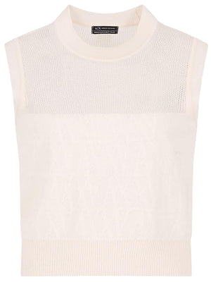 A|X Armani Exchange Gilet Donna Mod. XW000580 AF12875 F0024 Bianco