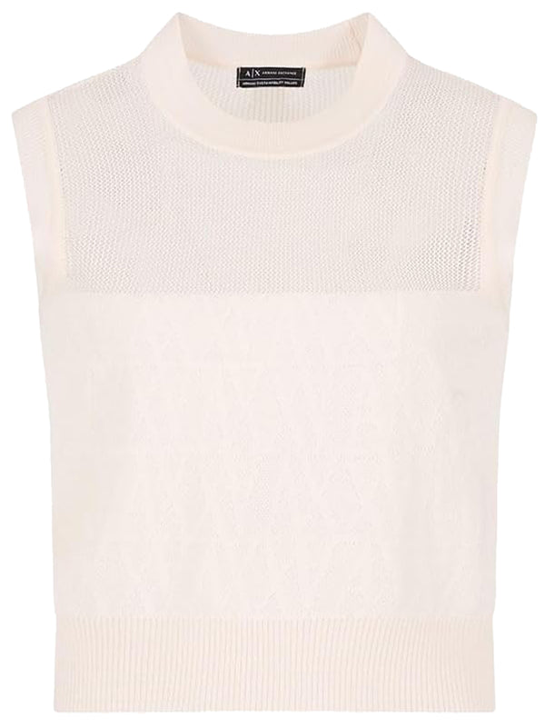 A|X Armani Exchange Gilet Donna Mod. XW000580 AF12875 F0024 Bianco