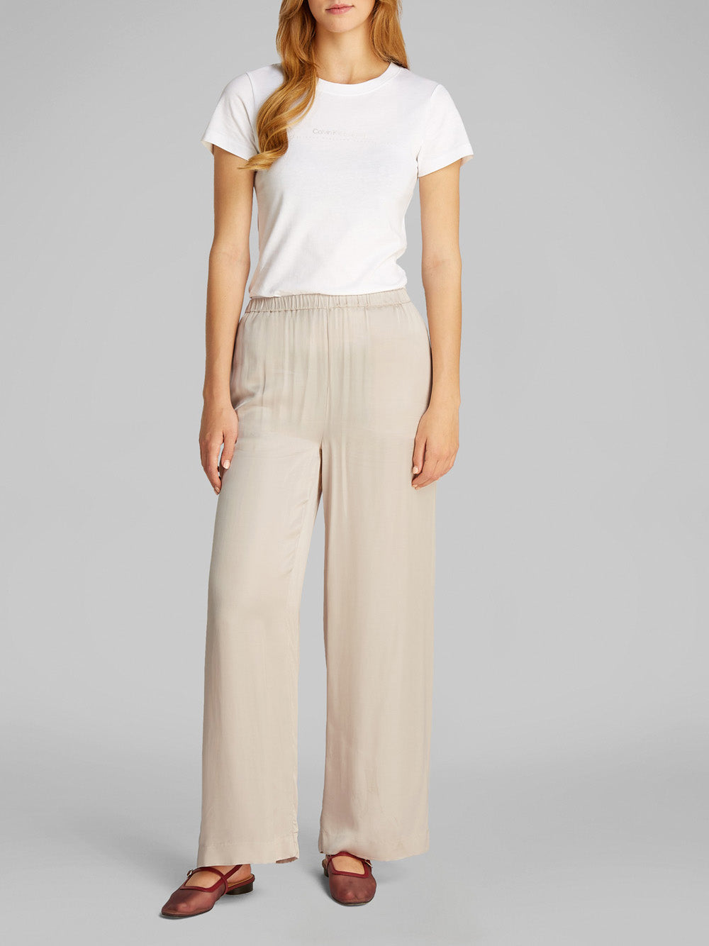 Calvin Klein Jeans Pantalone Donna Mod. J20J224845 PDH Panna