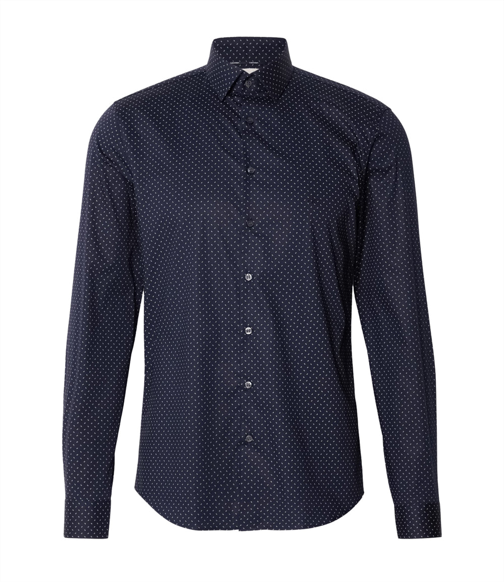 Calvin Klein Camicia maniche Lunghe Uomo Mod. K10K113846 MICRO CHW Blu