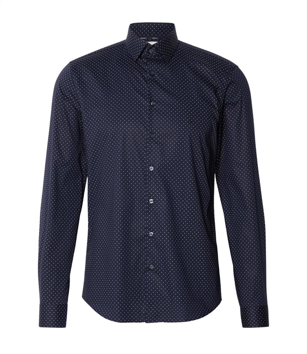 Calvin Klein Camicia maniche Lunghe Uomo Mod. K10K113846 MICRO CHW Blu