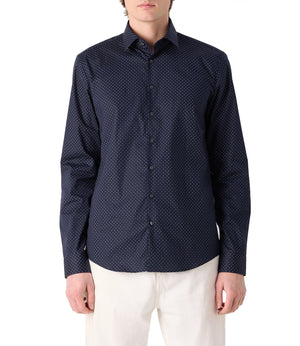 Calvin Klein Camicia maniche Lunghe Uomo Mod. K10K113846 MICRO CHW Blu