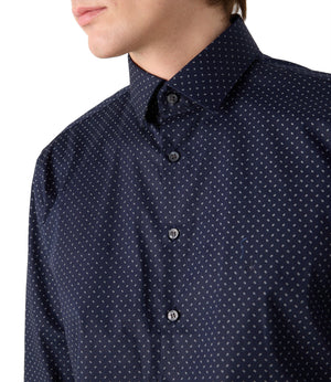 Calvin Klein Camicia maniche Lunghe Uomo Mod. K10K113846 MICRO CHW Blu