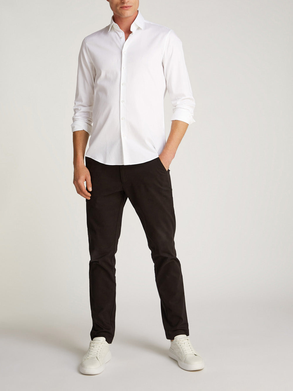 Calvin Klein Camicia Manica Lunga Uomo Mod. K10K113863 YAF WHITE